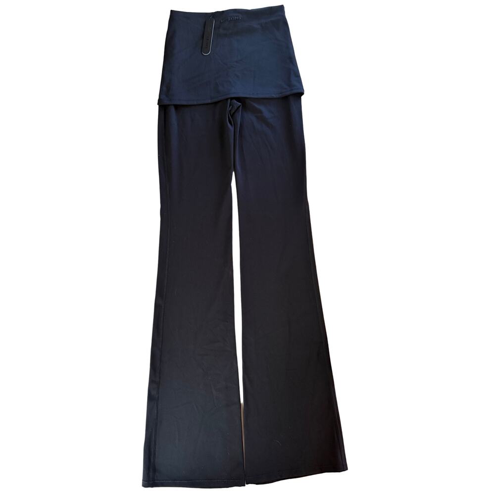 NikeSKIMS Matte Foldover Slim Flare Legging XS Obsidian NWT Nike x SKIMS - Picture 4 of 5